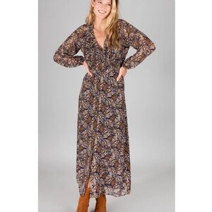 Floral Maxi Dress with Long Sleeves